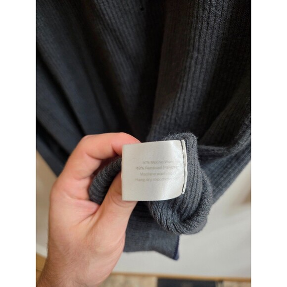 Ministry of Supply Atlas Merino Wool Blend Crew Neck Sweater - Gray Size Med - Picture 4 of 6